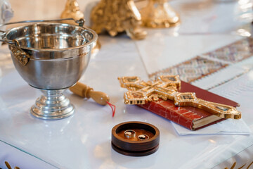 Sacred Baptismal Setting with Religious Artifacts