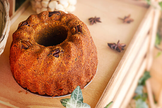 Brown cake with a hole in the middle
CAKE