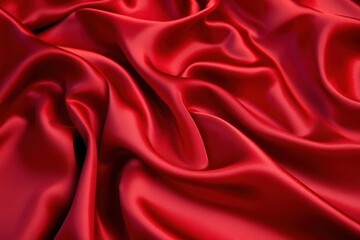 Elegant red satin fabric with a smooth, shiny surface and subtle folds