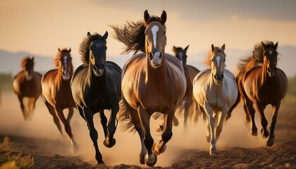 Galloping horses