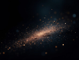 Fototapeta premium Shimmering Light Dust and Sparkling Particles in Pitch-Black Space Creating a Magical Ambiance with Invisible Light Origin
