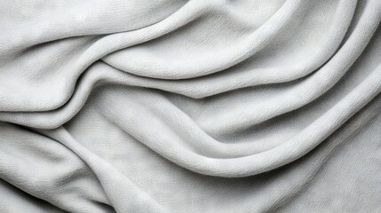   A close-up shot of white fabric featuring a prominent, undulating pattern on both its upper and lower surfaces