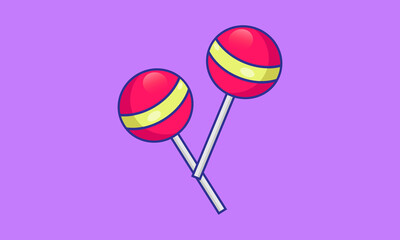 3d icon pink lolipop on purple background new idea design vector