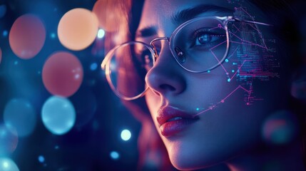 Woman with Digital Overlay