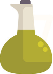 Cartoon illustration of a bottle containing olive oil