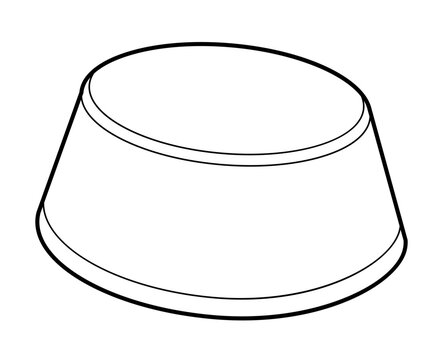 Pillbox shape Hat. Head Fashion accessory cap clothing technical illustration. Vector headgear for Men, women, unisex style, flat template CAD mockup sketch outline isolated