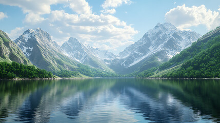 Fototapeta premium lake and mountains 