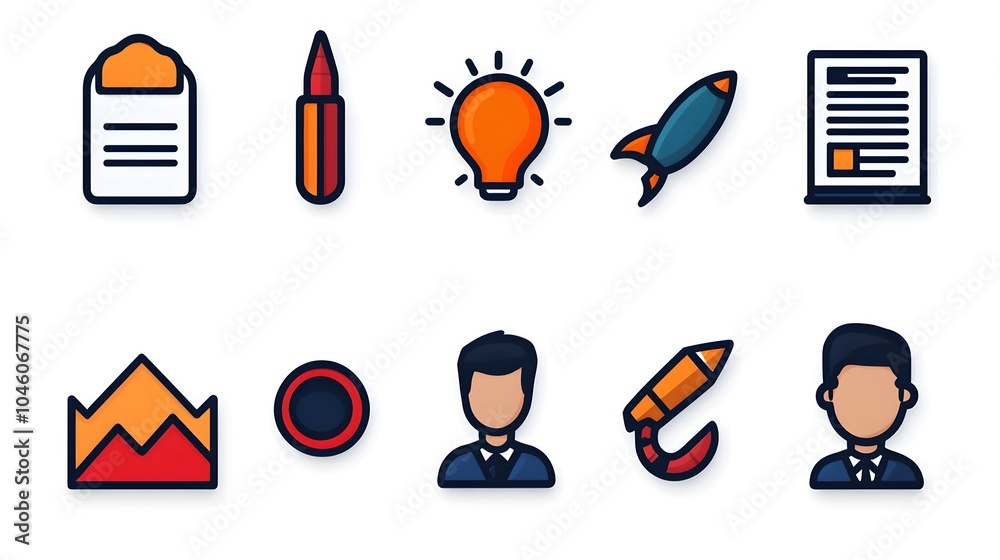 Poster Clean and simple line icons designed for web usage showcasing data analysis optimization and price tracking tools  These minimalist graphics are perfect for digital dashboards analytics software