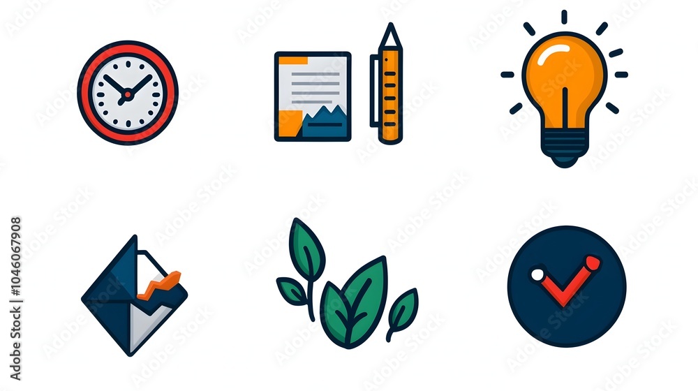 Leinwandbilder Set of line style web icons representing various data analysis optimization and statistical concepts  These minimalist geometric icons are perfect for use in modern app and software designs