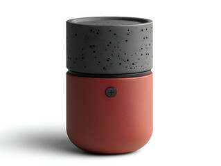Stylish Handcrafted Ceramic Coffee Cup with Textured Surface in Gray and Terracotta for Modern Home Decor and Kitchenware