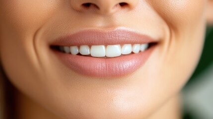 Detailed image of a person's smile, highlighting white and healthy teeth, reflecting beauty standards and dental care importance in modern society.