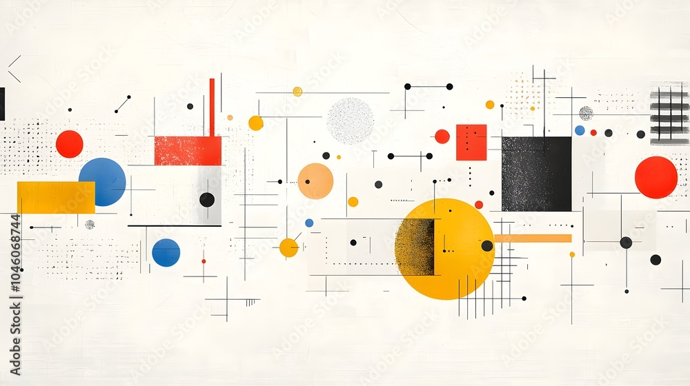 Poster Striking contemporary design featuring bold brutalist geometric forms and groovy checkered patterns in a clean minimalist aesthetic  Abstract background with dynamic composition and vibrant colors