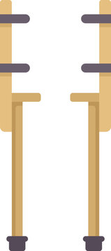 recommend clip art: This vector illustration shows a pair of wooden stilts with footrests and hand straps, ready for circus performances or playful fun