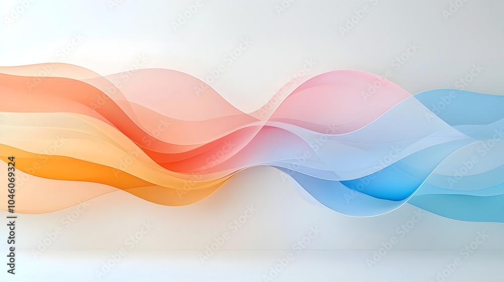 Poster Minimalist abstract composition featuring smooth flowing lines and soft gradient hues capturing the essence of motion and simplicity in design
