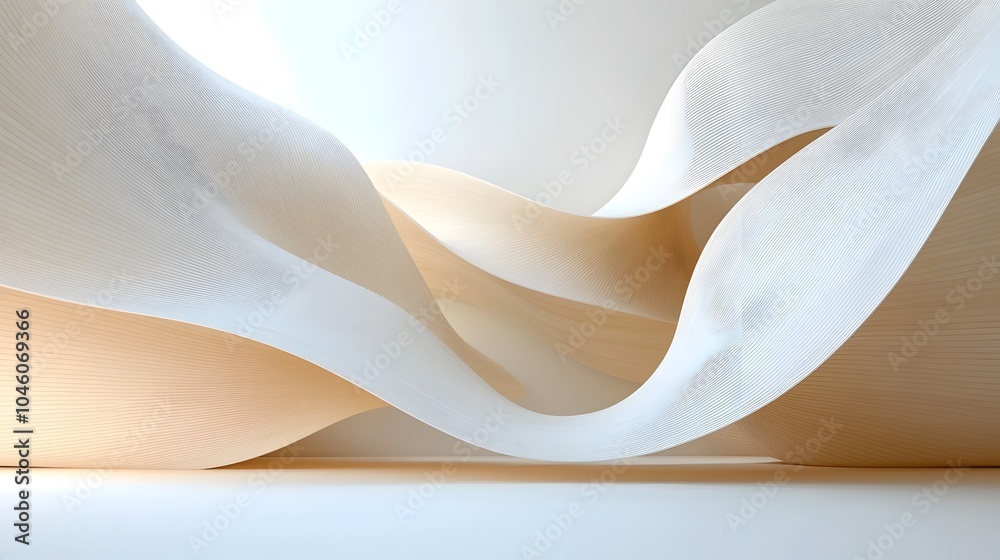 Aufkleber soft seamless curves flowing in gentle gradients forming an abstract minimalist background evoking a