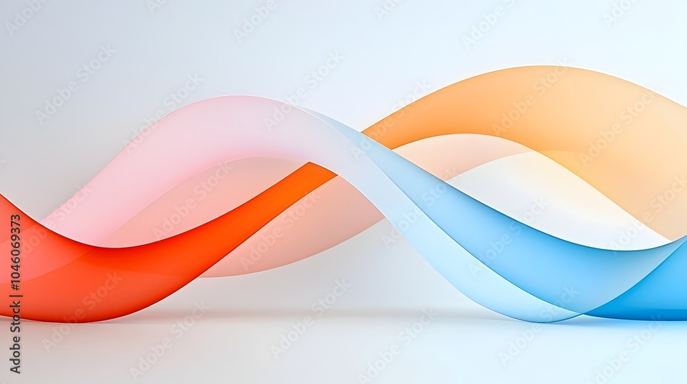 Aufkleber A minimalist abstract composition featuring smooth flowing lines and soft gradient hues capturing the essence of motion and simplicity in design