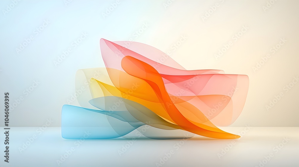 Poster Soft Flowing Curves and Gentle Gradients Forming a Serene Minimalist Abstract Background Ideal for Contemporary Design and Digital Aesthetics