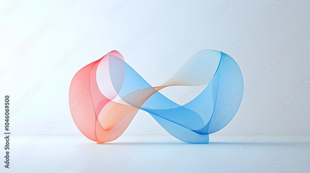 Poster Smooth wave like abstract curves with soft flowing gradients portraying a sense of fluid motion and harmony  This minimalist contemporary background design creates a clean sophisticated