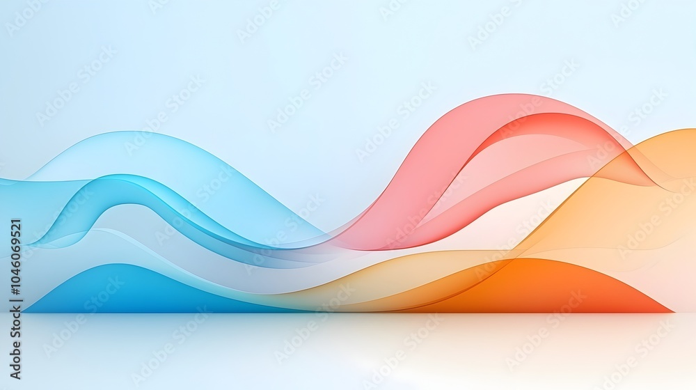 Poster Elegant and Captivating Abstract Background with Smooth Fluid Wave Like Gradient Curves Creating a Minimalist and Contemporary Visual Design