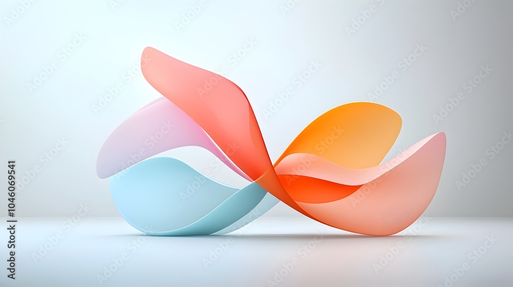 Poster Seamless abstract background with graceful arcs and soft gradient layers that flow together creating a sense of motion and a sleek minimalist design