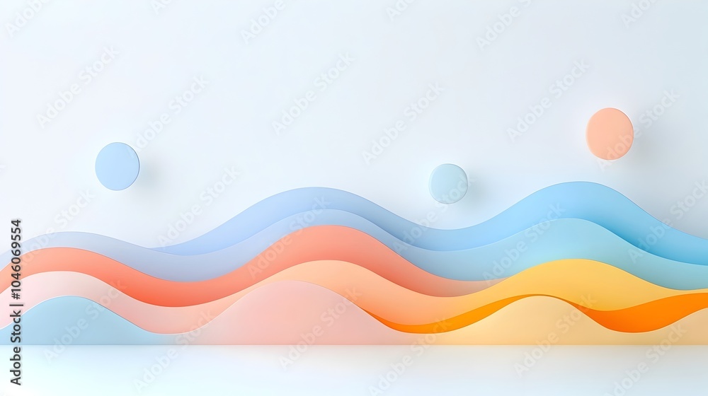 Poster Graceful arcs and soft gradient layers flow together in a seamless abstract background invoking motion in a sleek minimalist design