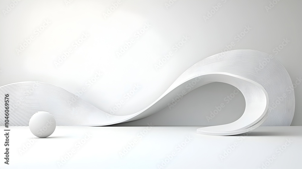 Poster Smooth flowing abstract minimalist design with gentle gradient transitions conveying a sense of movement and fluidity