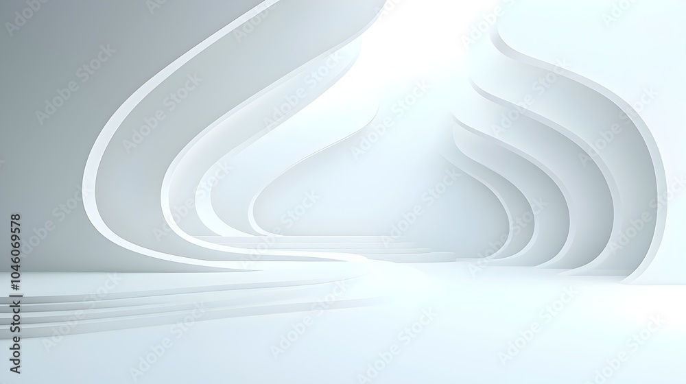 Aufkleber Smooth and elegant abstract minimalist digital design featuring fluid gradient transitions that convey a sense of movement and fluidity  The composition features a harmonious balance of shapes colors