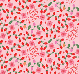 Flat christmas seamless pattern design