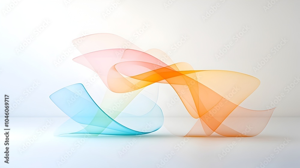 Fototapete Organic curved shapes and subtle gradient transitions blend seamlessly into a minimalist abstract background creating a sense of movement tranquility and visual harmony