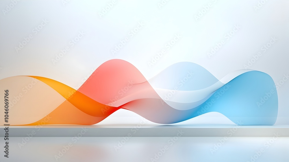 Leinwandbilder captivating abstract minimalist backdrop featuring smooth intertwined curves and a gradient color pa