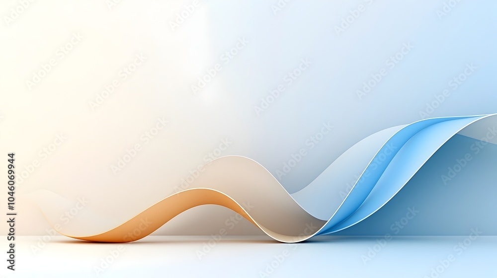 Poster Flowing curved lines and subtle gradient shades intertwine crafting a minimalist abstract background that reflects movement and sleek design