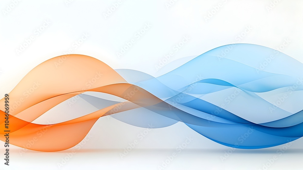 Leinwandbilder Elegant and flowing minimalist abstract background with subtly intertwining curved gradient shapes reflecting a sense of movement and sleek modern design