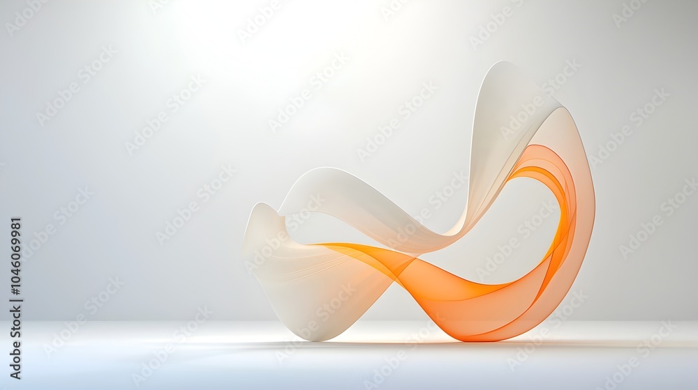 Poster Gradient tones and flowing curves intertwine in an abstract minimalist background creating a visually captivating composition that represents movement clean modern design