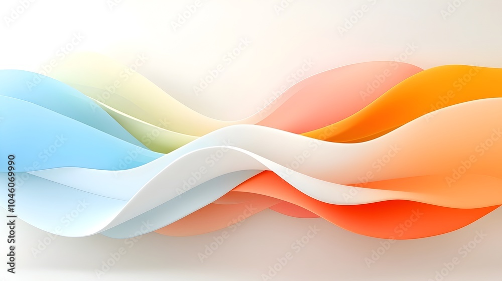 Poster Flowing gradient tones and curved lines intertwining in a clean modern and minimalist abstract background representing movement elegance and a sophisticated digital design