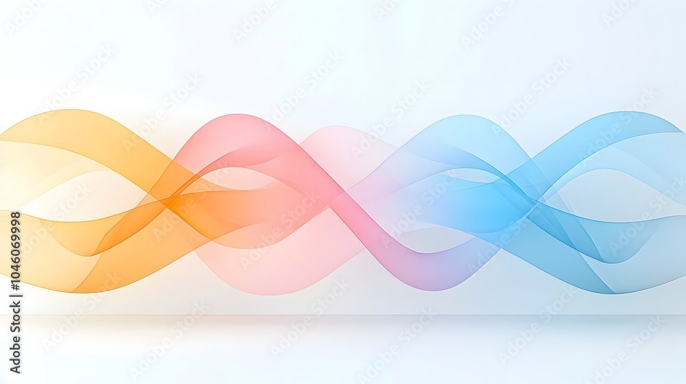 Poster Gradient tones and flowing curves intertwine in an abstract minimalist background representing movement and clean modern design
