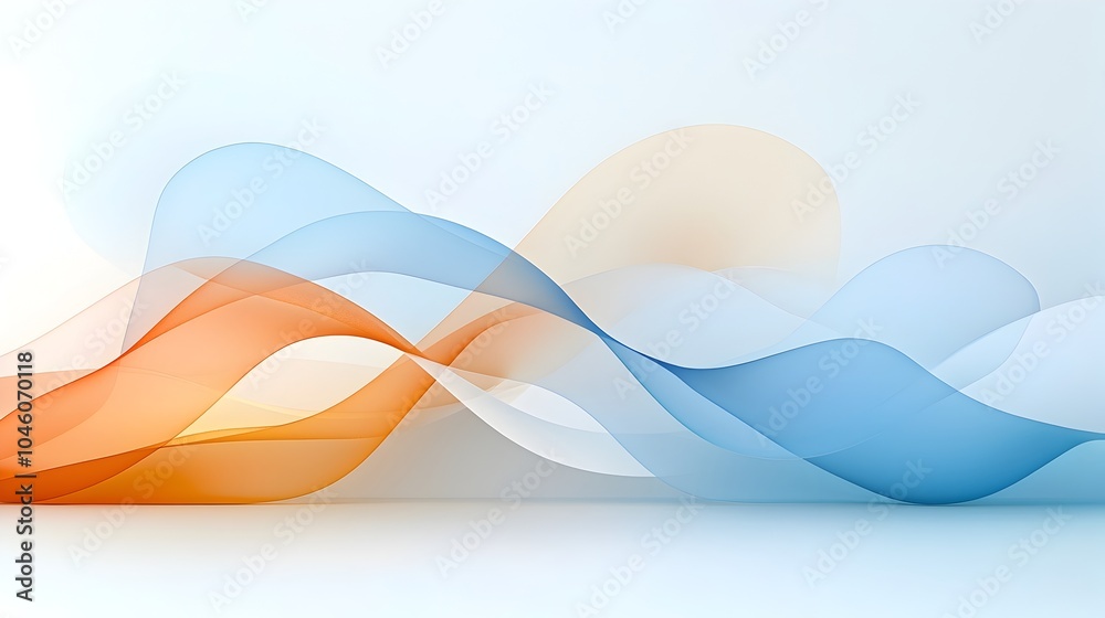 Poster Fluid abstract minimalist backdrop with soft gradient shades and seamless curves creating a modern and elegant visual design that embodies the concept of motion and contemporary aesthetics