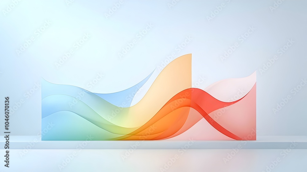Aufkleber Smooth flowing arcs and gradient transitions come together in a sleek minimalist abstract design evoking a sense of motion elegance and modern aesthetics