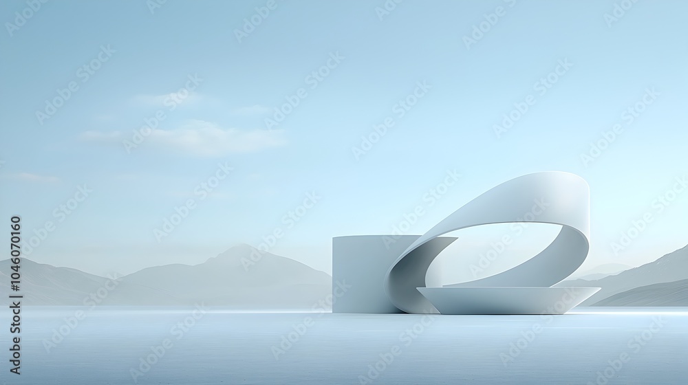 Leinwandbilder Smooth flowing arcs and seamless gradient transitions come together in a sleek minimalist design that evokes a sense of elegant movement and visual harmony
