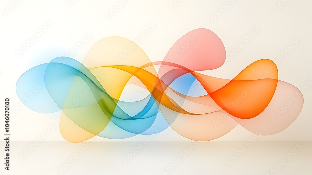 Poster Graceful arcs blend with soft gradient layers forming a seamless abstract background that captures motion in a sleek minimalist design  This digital artwork evokes a sense of elegance fluidity