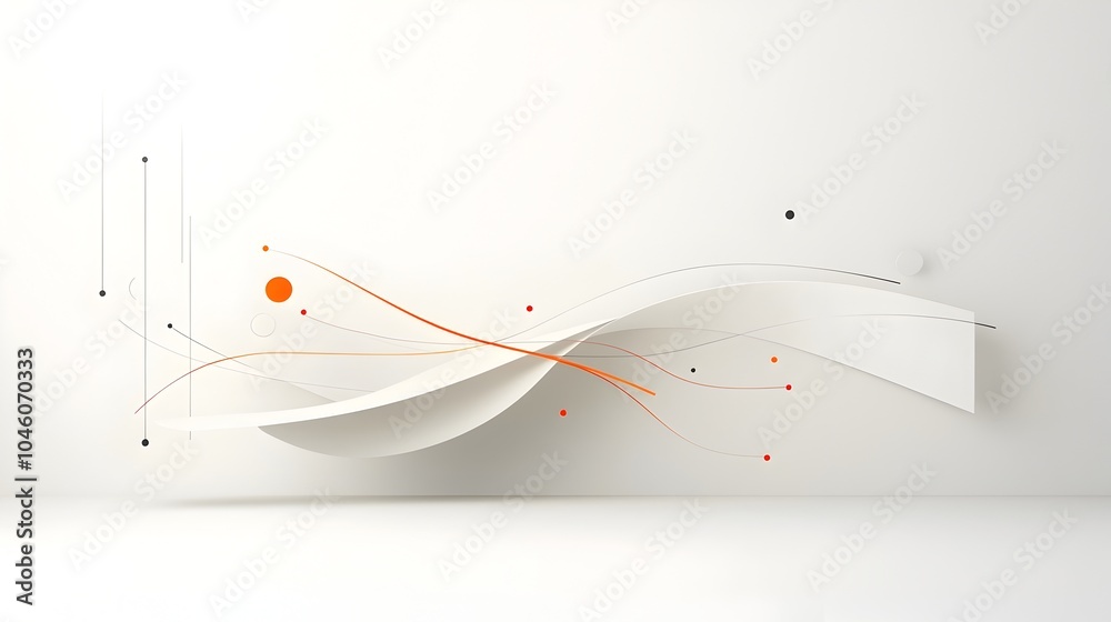 Poster Elegant intertwined arcs and gradient layers in an abstract minimalist design conveying a sense of smooth motion and modern contemporary aesthetics