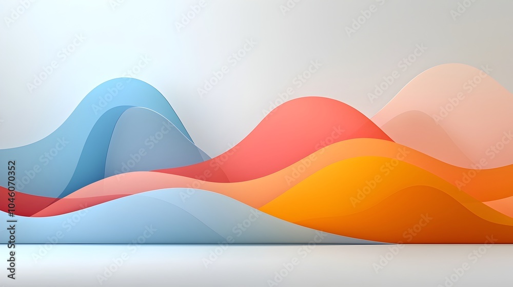 Poster Harmonious Minimalist Abstract Background with Graceful Arcs and Fluid Gradients Blending Motion and Sleek Design in Seamless Harmony