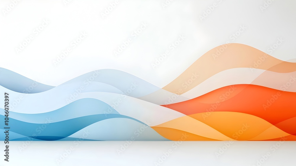 Leinwandbilder Seamless abstract background showcasing fluid motion through graceful arcs and soft gradient layers in a clean minimalist style  This contemporary digital artwork exudes a sense of harmony elegance
