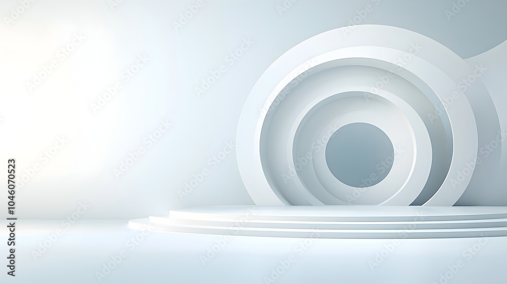 Poster Sleek and modern abstract background featuring merged curved arcs and gradient layers reflecting a sense of motion simplicity and contemporary design