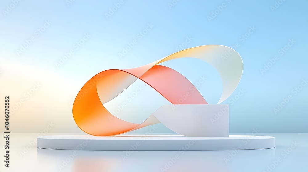 Poster Smooth flowing arcs and soft gradient tones come together to create a seamless abstract backdrop with a focus on minimalist movement and contemporary digital design