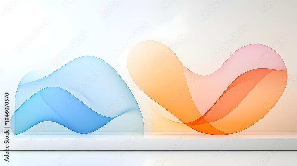 Poster Smooth flowing arcs and soft gradient tones come together to create a seamless abstract backdrop that showcases a minimalist yet captivating sense of movement and visual harmony