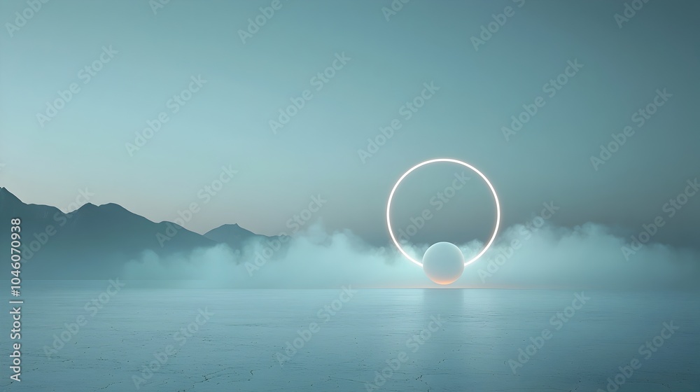 Poster Captivating Cosmic Orb Ethereal glow and fluid movement create a mesmerizing minimalist abstract art piece evoking a sense of mystery and wonder within the cosmic realm