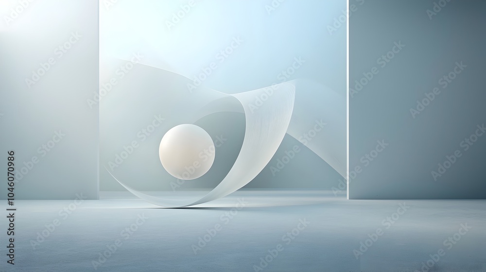 Aufkleber radiant orb suspended in a misty cosmic background blending light and space to evoke a sense of flui