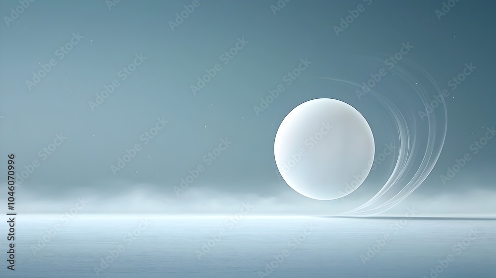 Aufkleber radiant cosmic orb a captivating interplay of fluid motion minimalist elegance and the alluring blen