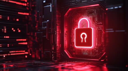 Glowing Health Icon in Digital Surroundings