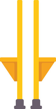 recommend clip art: This vector illustration features a pair of yellow stilts, perfect for projects related to circus, performance, and balance